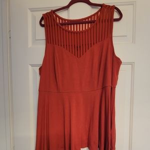 Burnt orange sleeveless peplum torrid top size 3x